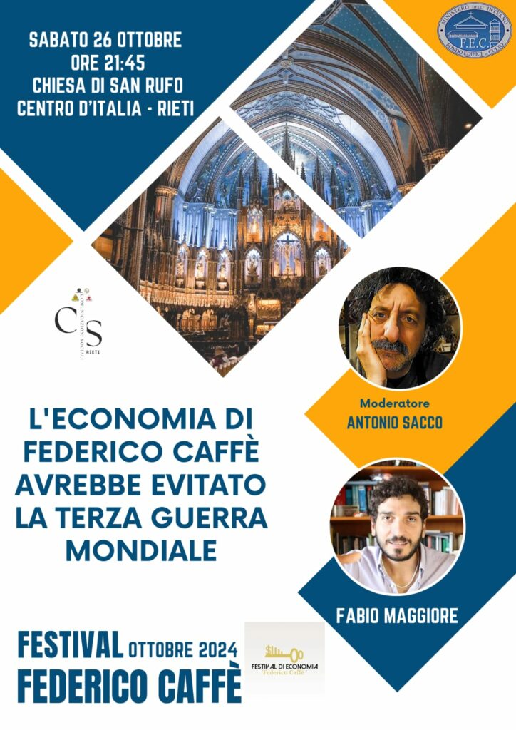 L’economia di Federico Caffè al centro del Festival di Economia Città di Rieti 2024